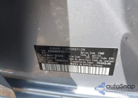 2023 Subaru Impreza Base from USA, damaged, VIN 4S3GKAB68P3601777